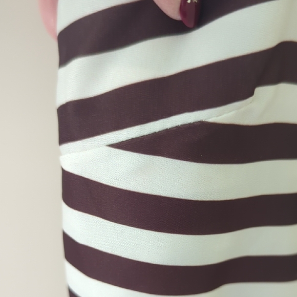 Striped Brown and White Maxi Dress - Picture 4 of 7
